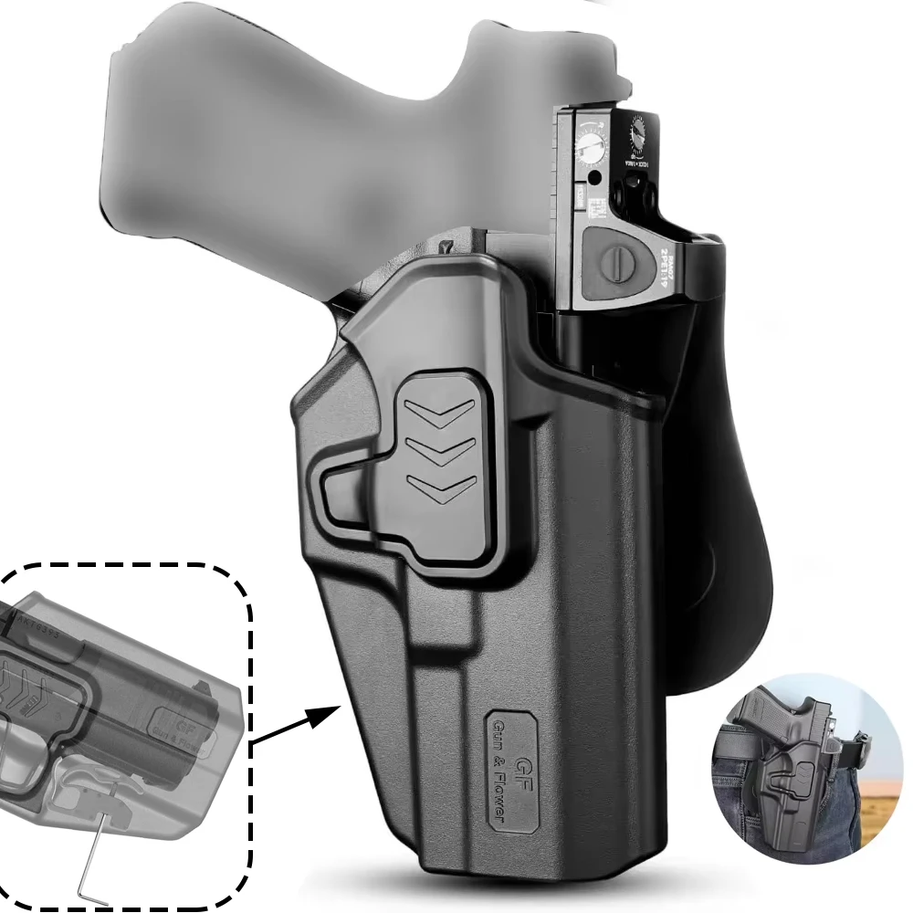 

Кобура OWB для Glock 17/22/31/44, с быстрым открытием на уровне II, регулируемая фиксация, 360° поворот ° Весло для гребли, Precision Fit, для правой руки