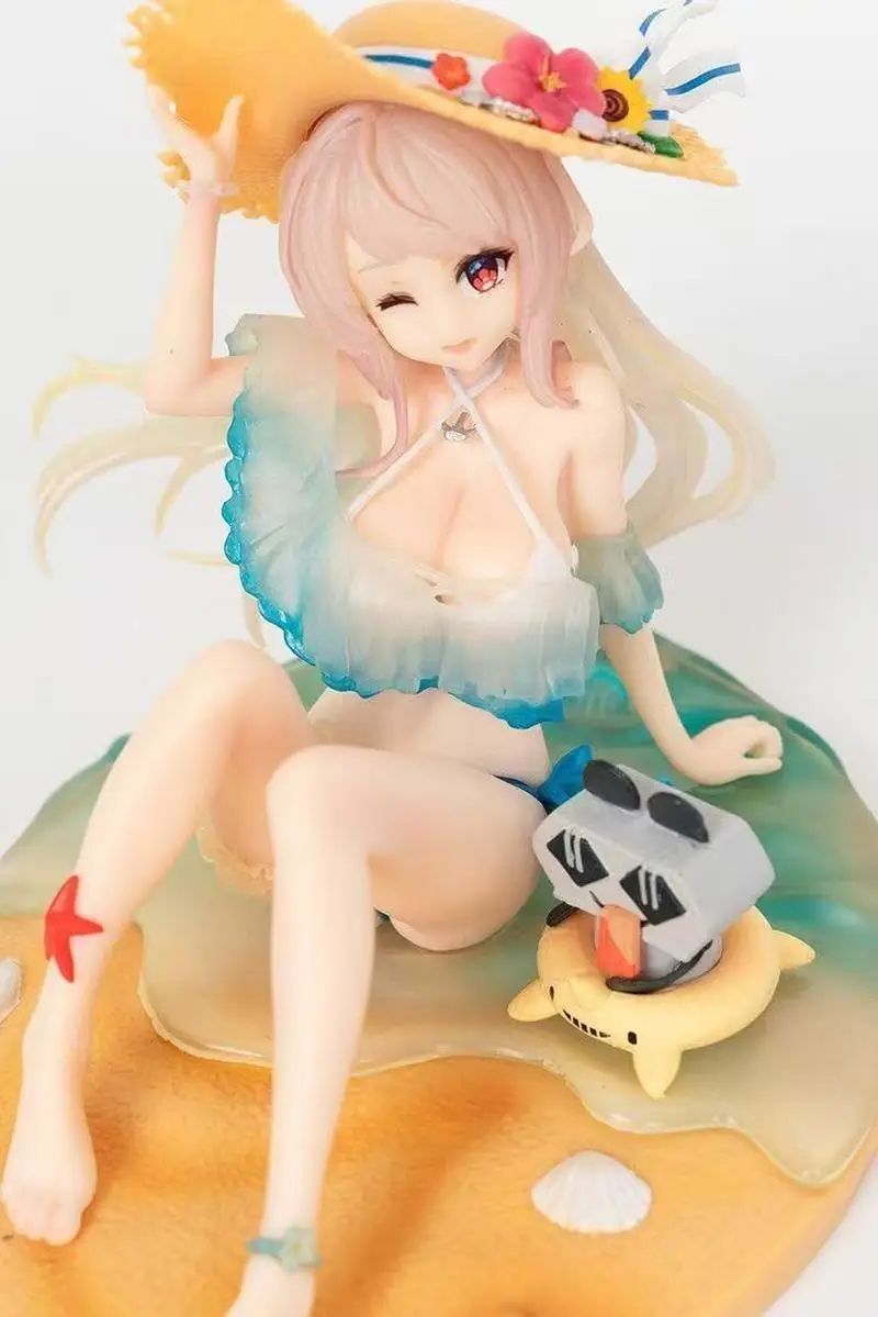 

Chinese Anime Beauty Figure Pvc Model Beach Girl With Flower Sea Starry Starry Scene Collectible Toy Desk Decoration Gift