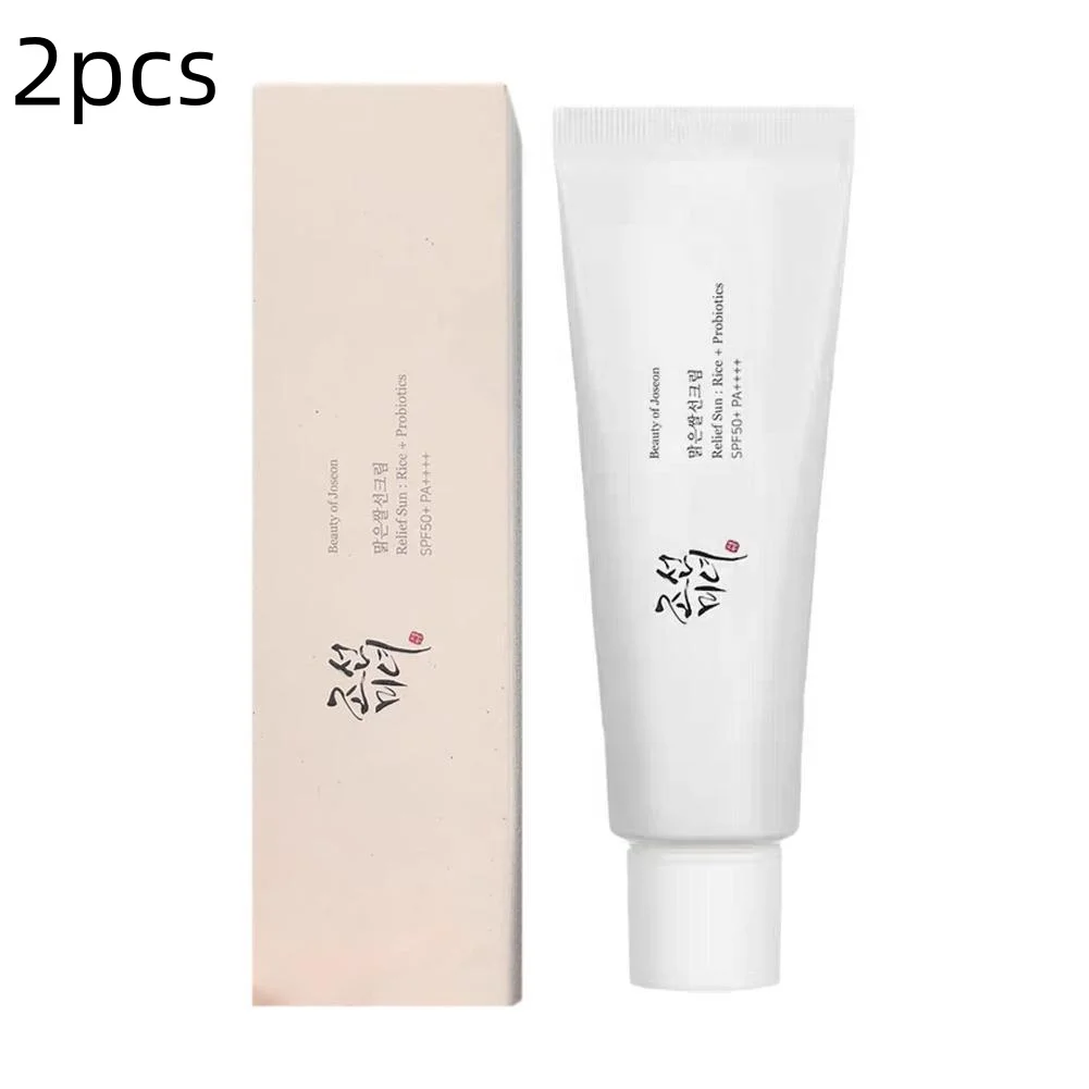 SPF50+ Anti-UV Sonnenschutz Gesichtscreme 50ml Beauty Sonnencreme für Körper und Gesicht Reis-Probiotika Solarblocker Hautcreme Sommer Strand