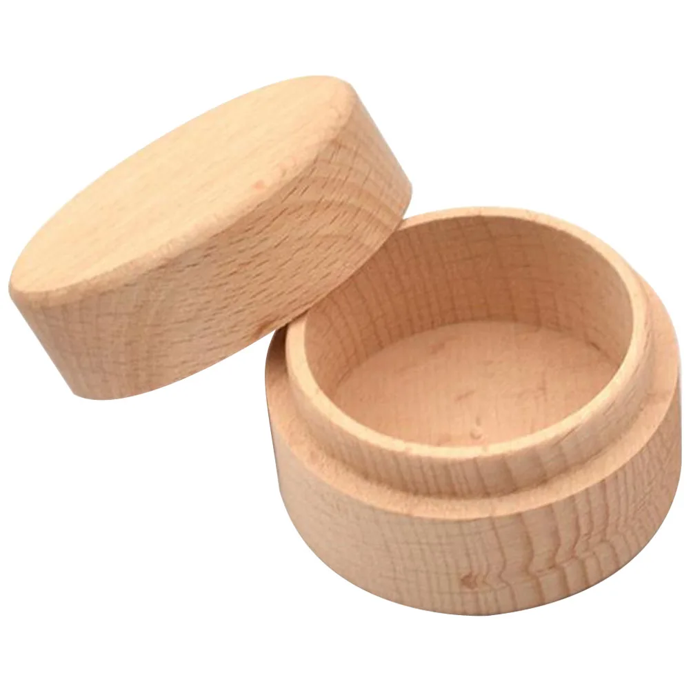 

Wood Ring Box Round Small Shape Lightweight Wedding Ring Holder Case Organizer for Engagement Proposal Gift Round Box