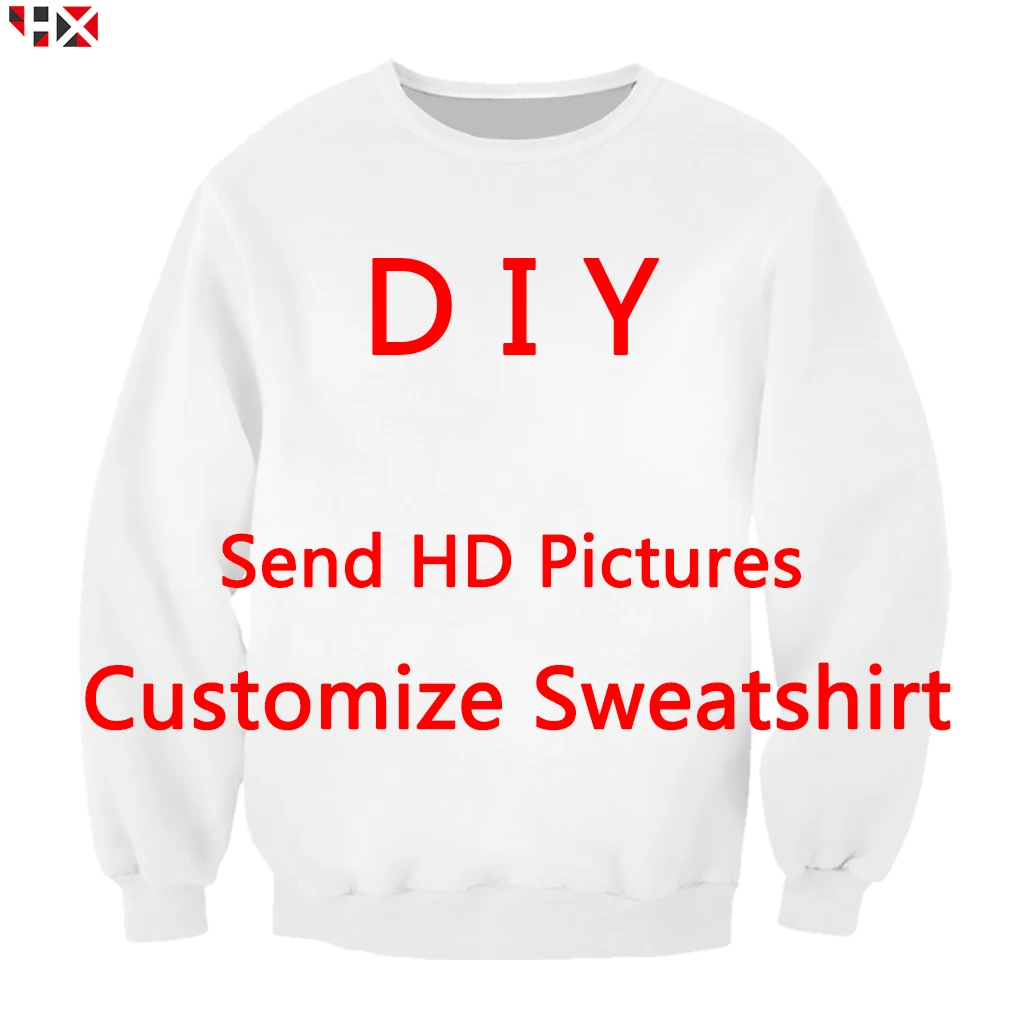 

DIY Personalized Design Sweatshirts Men/Women 3D Print Own Picture/Star/Singer/Anime/Cartoon Harajuku Style Sweatshirt Top S261