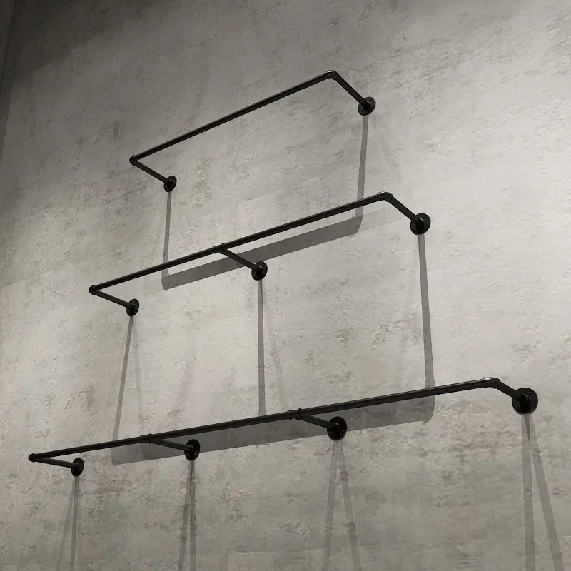 Minimalist clothing store clothing display rack, wall-mounted side-hangingrack, women's clothing hangingrack, wedding dress di