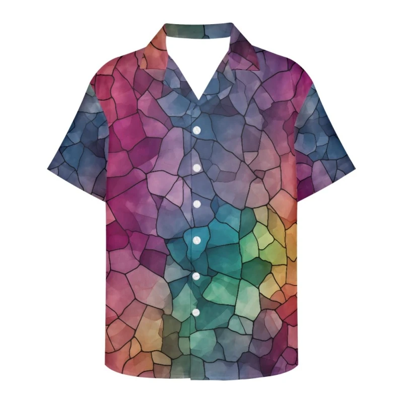 

Fashion Abstract Art Pattern Men's Shirts 3D Printing Casual Short Sleeve Shirt Button Down Blouse Summer Harajuku Women Shirts