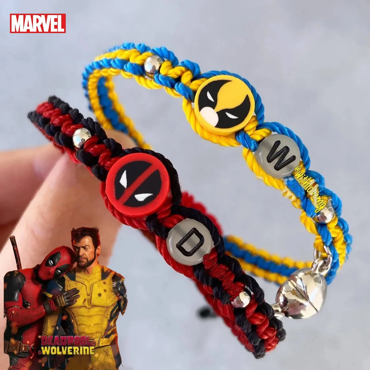 Anime Marvel Deadpool&Wolverine Bracelet Boys Girls Decoration Necklace Accessories Best Friend Pendant Kids Toys Birthday Gifts