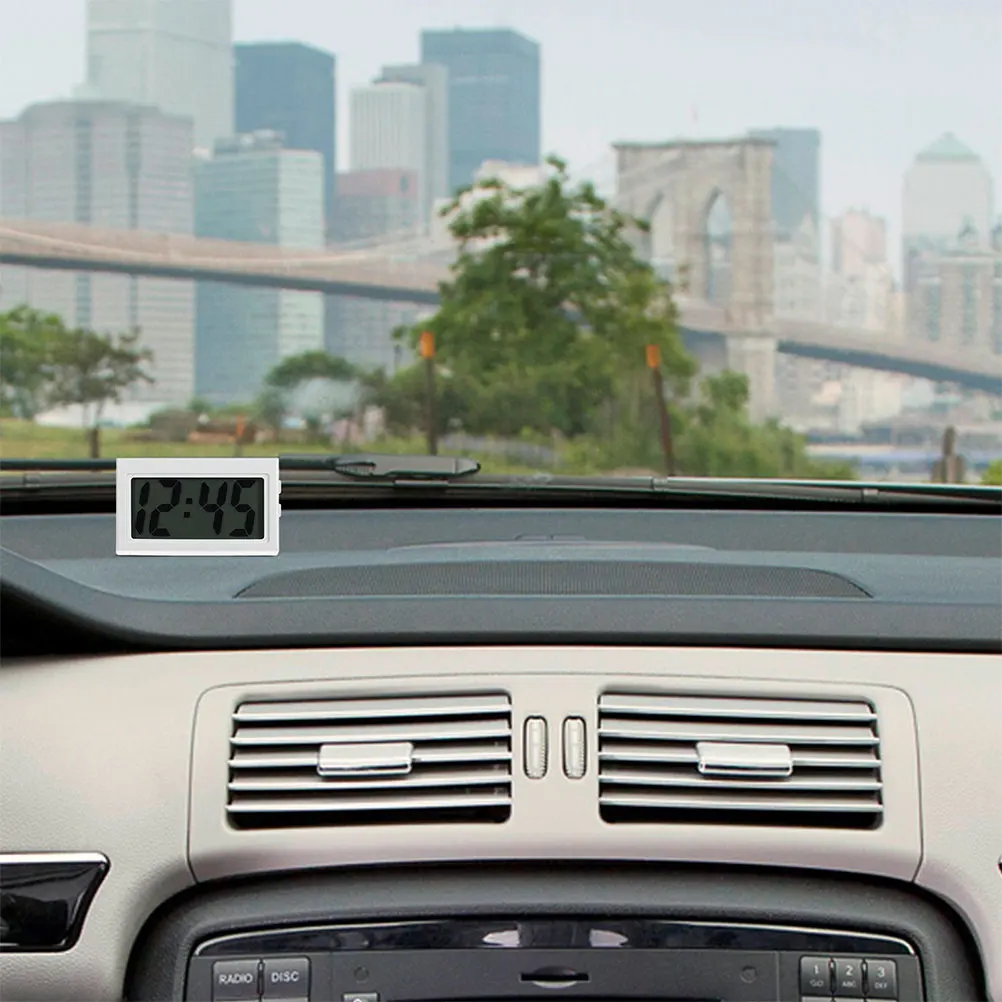 

2pcs Mini Portable Silent Desk Clock for Students Children Car Dashboard Digital Electronic Travel Alarm Clock