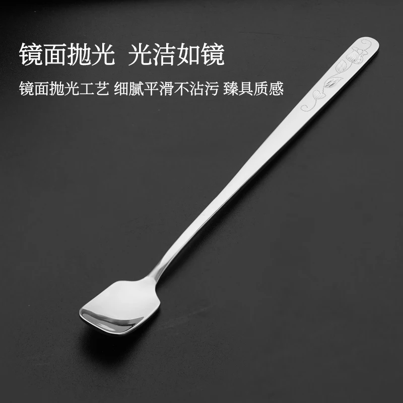 

99.9% Pure Silver Spoon Edible Grade Household Coffee Mixing Spoon Foot Tableware for Cooking