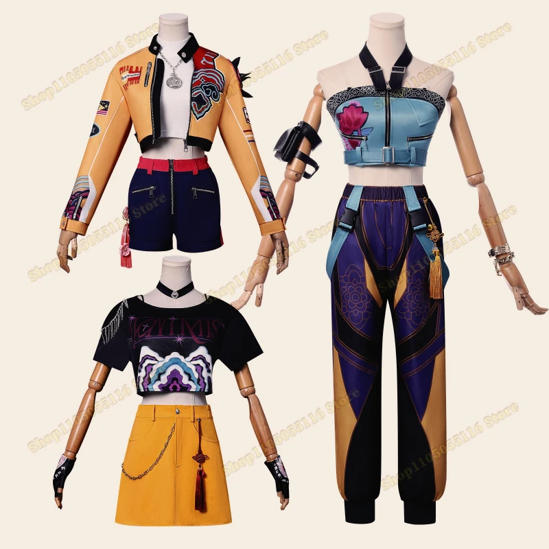 

IN STOCK Anime KPop Demon Cos Hunters Superstar Zoe Cosplay Costume Zoey Wig Ring Full Set Women Halloween Party Roleplay
