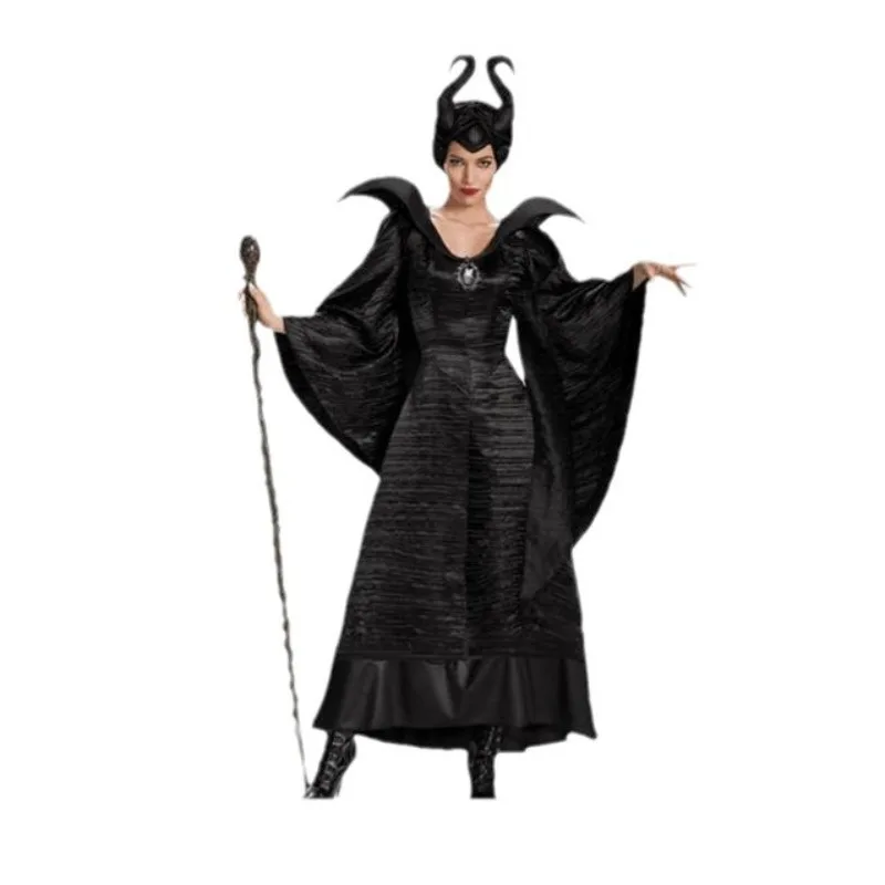 أزياء النساء للهالوين التأثيرية للبالغين: ملابس أداء Maleficent Maleficent Angelina Jolie للفتيات هدايا عيد الميلاد