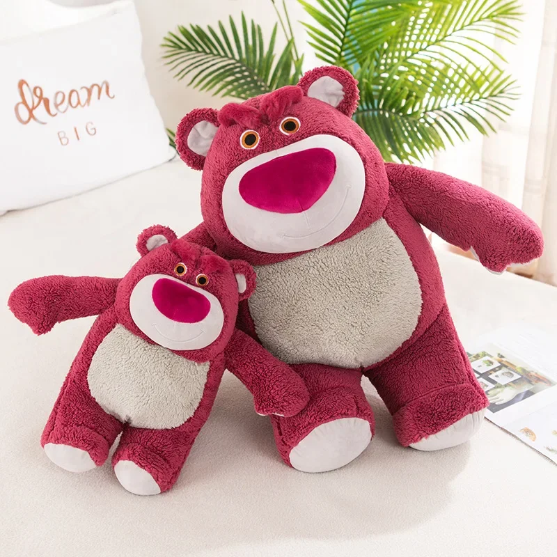 

23/27/38cm Cute Strawberry Bear Plush Doll Disney Toy Story Anime Figure Lotso Pillow Party Decoration Kawaii Kids Toys