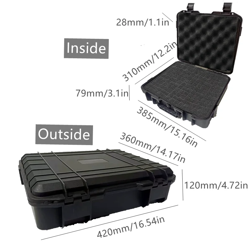 1 st Veiligheid Instrument Gereedschapskist Waterdichte Harde Draagtas Tas Gereedschapskoffer Spons Beschermende Gereedschap Opbergdoos Schokbestendige Harde Case