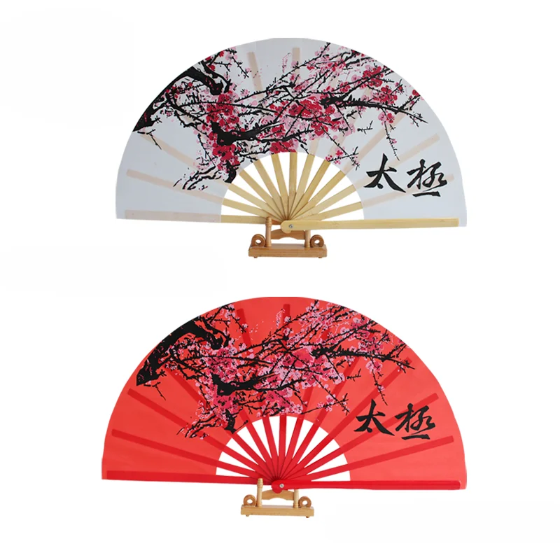 Tai Chi Kung Fu Bamboo Fan Chinese Classical Martial Arts Performance Hand Fan Handmade Antiquity Dance Show Props