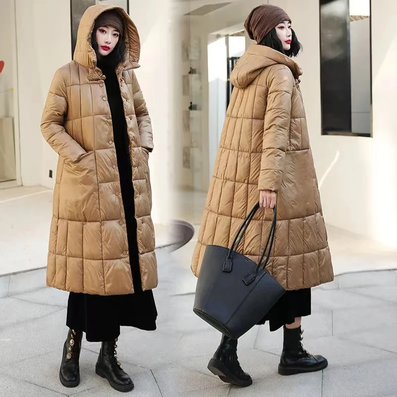 Imagem -03 - Jaqueta de Algodão com Capuz para Mulheres Parka Longa Feminina Cabolsa Quente Cabolsas Grossos Roupas Vintage Novo Inverno 2023