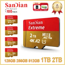 SAN DIAN 고속 마이크로 TF SD 카드, 컴퓨터 MAC 전화용 정품 메모리 카드, 1TB, 2TB, 256GB, 512GB, V30, 128GB, TF 카드