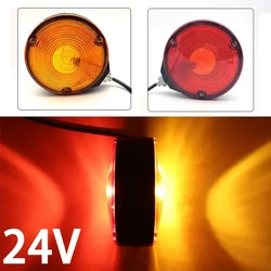 1x/2x Universal Red Amber Double Face Light Car Bulb Side Marker Signal Lamp for 24V Automobiles Truck Trailer Lorry Accessories