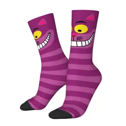 Kawaii Funny Cheshire Cat Socks Women Men Warm 3D Print Basketball Sports Socks