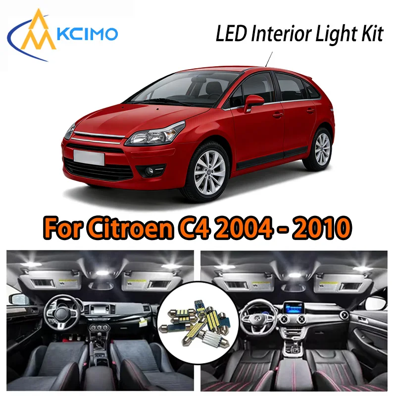 KCIMO For Citroen C4 2004-2010 Premium LED Interior Kit - 2 Colors , Quick Installation,  Long-Lasting