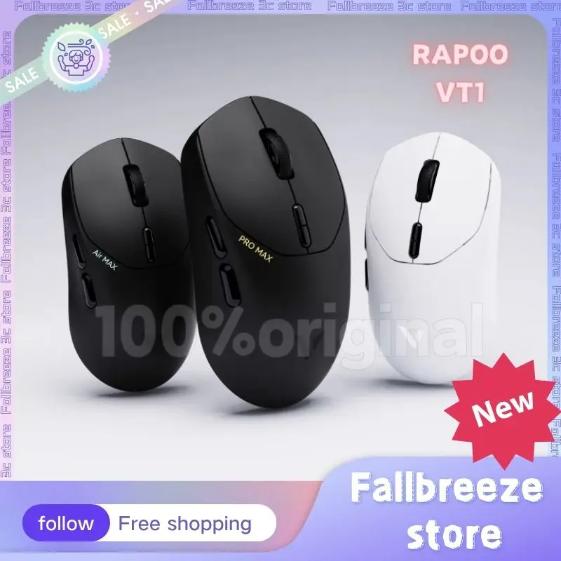 

Rapoo Vt1 Pro Max Mute Mouse Wireless Bluetooth Mouses 2 Mode With 4k 50g Long Endurance Lightweight Paw3950 Battery Game Mouse