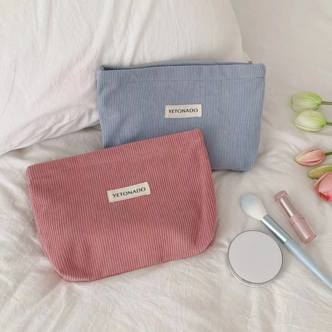 

Вельветовая косметичка, гибкий портативный органайзер для макияжа, мягкая сумка для хранения косметики, мягкая сумка на молнии большой вместимости для путешествий и повседневного использования