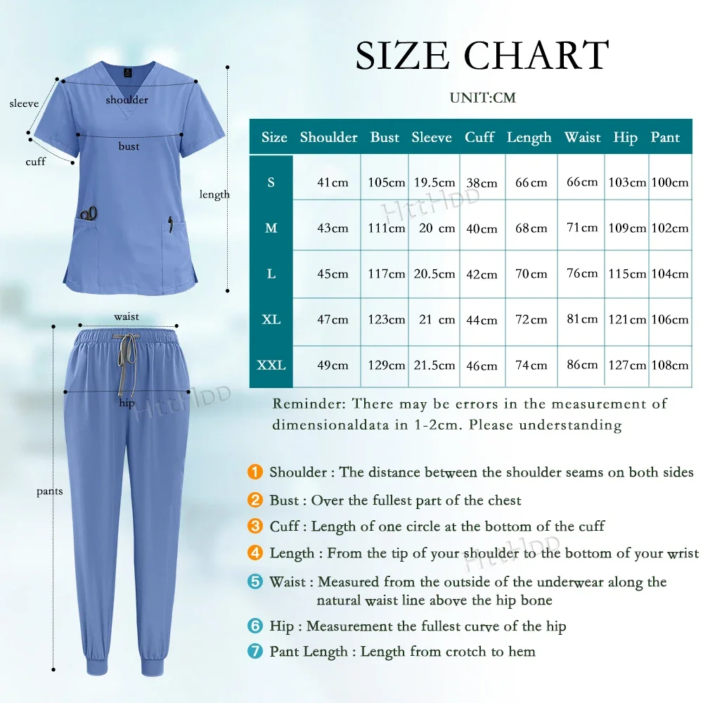 Scrubs Uniform Set Unisex Elastische Werkkleding Spa Verpleegkundige Uniform Verpleegkundige Kleding Multicolour Joggers Set Schoonheidssalon Tandarts Scrub