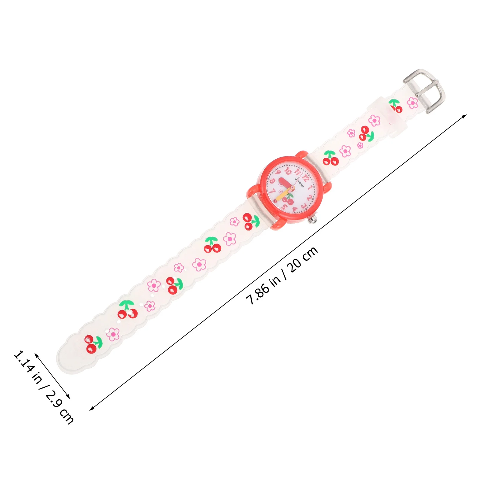 1 قطعة سيليكون الكرتون الكرز نمط كوارتز ساعة كوارتز ساعة للطلاب معصمه مقاوم للماء هدية