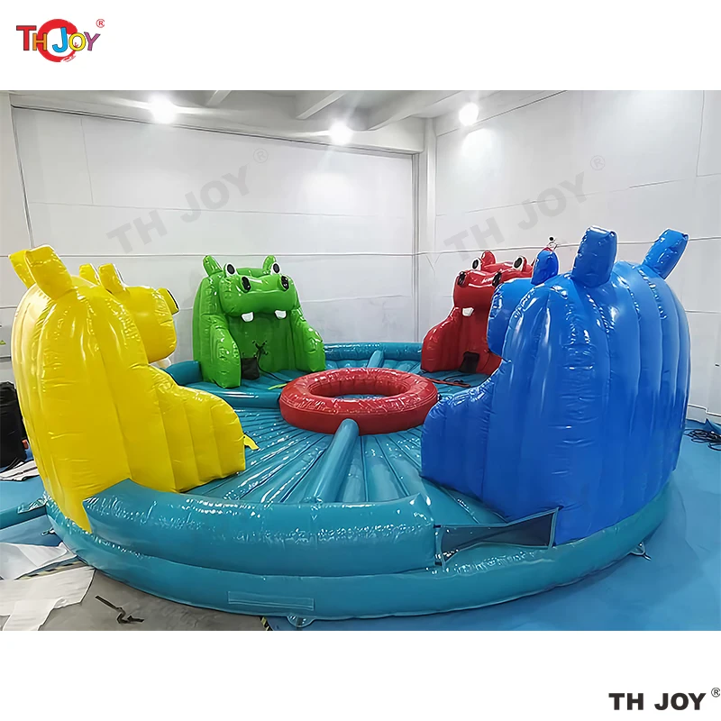 8 players Inflatable Hungry Hippo Bungee Challenge Game Hungry Hippo Chow Down game