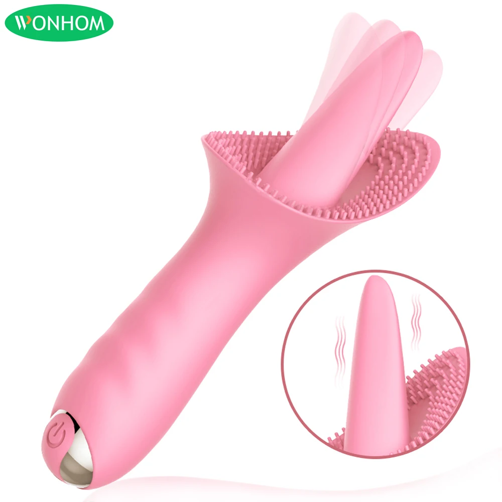 Vibratore innovativo del punto G in Silicone a 10 velocità massaggio della lingua ricaricabile che vibra i giocattoli del sesso dello stimolatore del clitoride silenzioso per le donne