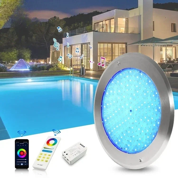 12V Pool Lamp Ip68 Waterproof Rgbw Stainless Steel Resin Filled Underwater Led Swimming Pool Lights