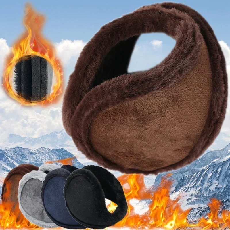 Velvet Fur Fleece Earmuffs Keep Warmer Men Women Windproof Protect Thicken Winter Outdoor Ski Ear Cover Warm Plush Unisex