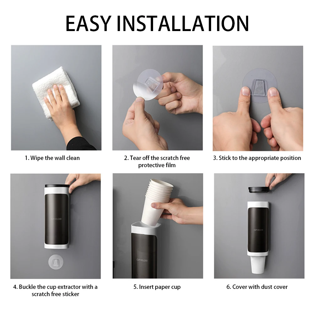 Disposable Cup Holder Water Dispenser Storage Paper Cup Rack Space-Saving Taker Automatic Cup Dropper Organizer For Home