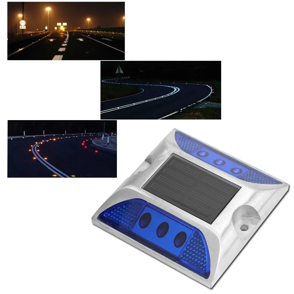 

Popular Square High Brightness Ip68 Flashing or Always-on Traffic Marker Light Reflective Aluminum Led Cat Eye Solar Road Stud