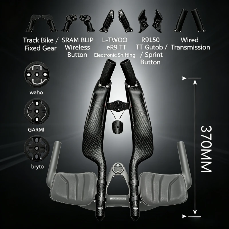 AliExpress NONE BALUGOE Full Carbon Triathlon TT Rest Handlebar Time Trial Aero Extension Bar, Bike Aerobar Supports Mechanical Electronic Shift
