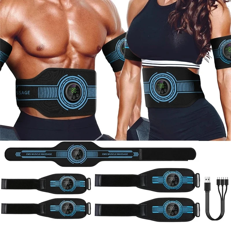 

Abs Belt Abdominal Trainer EMS Muscle Stimulation Electric Exerciser Toning Belts For Leg Arm Workout Fitness Home Gym Equiment