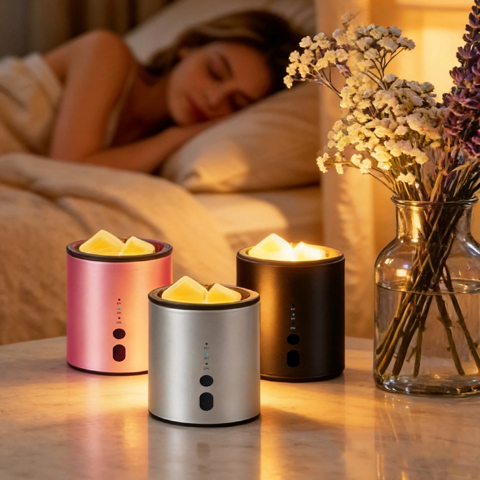 Modern RGB Candle Warmer Lamp for Wax Melts & Essential Oils, Ambient Mood Light with Timer, Cozy Bedroom & Home Decor view 2