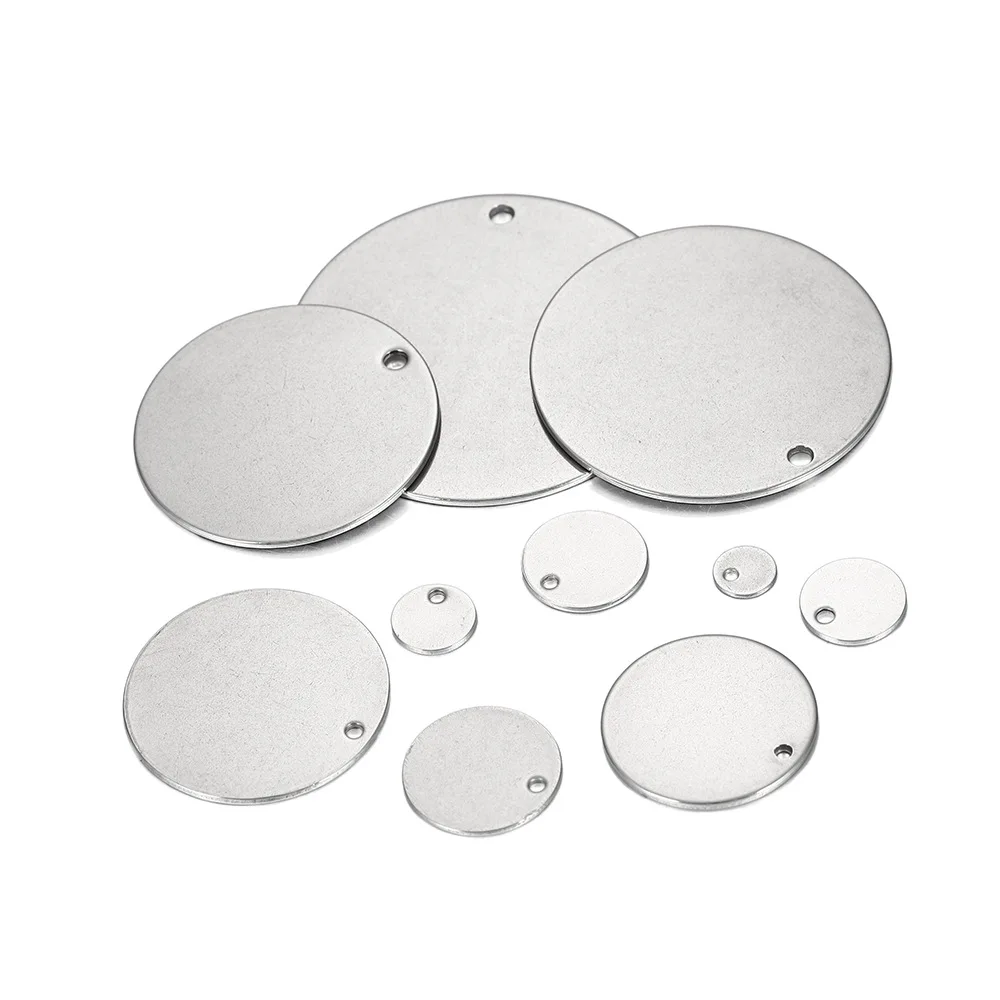 10-20pcs/Lot 6-30mm Stainless Steel Round Pendant Tag Disc For Jewelry Making