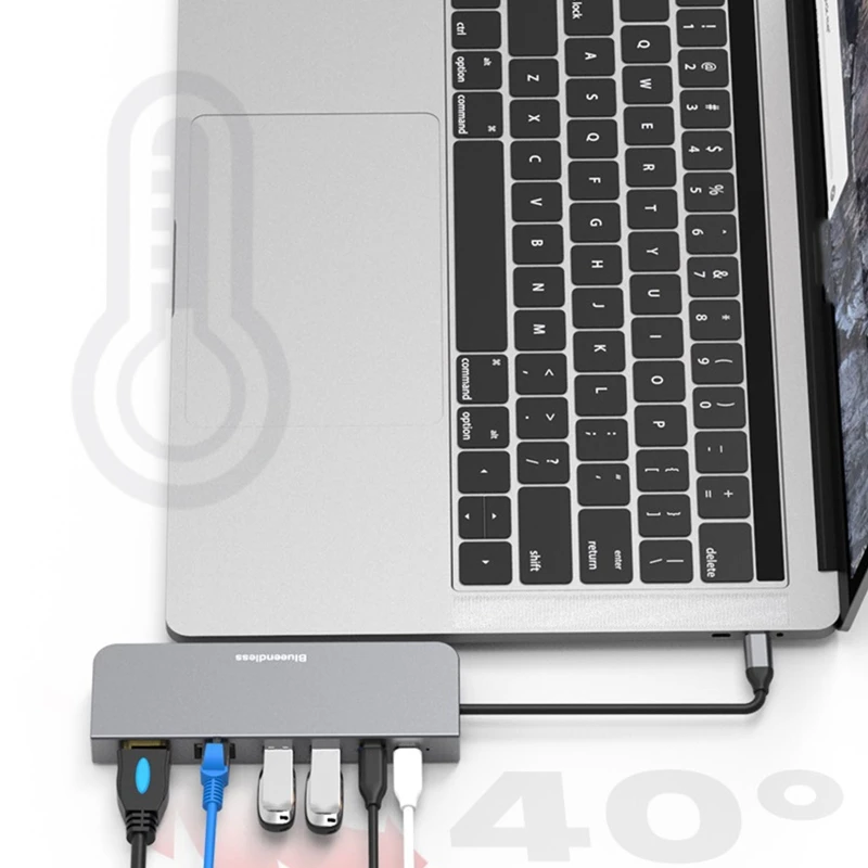 Blueendless USB 3.1 10 HUB Type-C Docking Station HDMI2.0 compatível com Lan