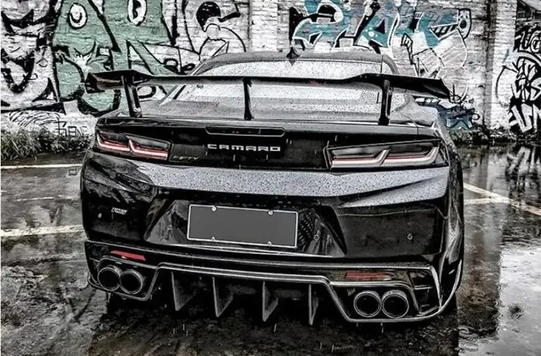 For Chevrolet Camaro 2017-2020 Real Carbon Fiber Rear Car Bumper Diffuser Trunk Wing Spoiler Side Skirts Body Kit