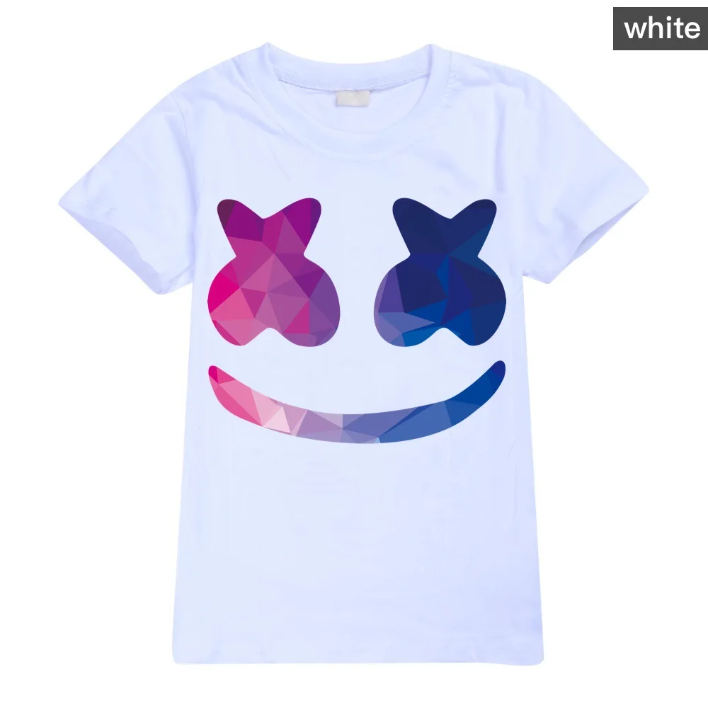 Kids Fashion Vintage Graphic T-shirt DJ Marshmello Youth Girls Cotton Short Sleeve Tops Unisex Boys Hip Hop Streetwear926