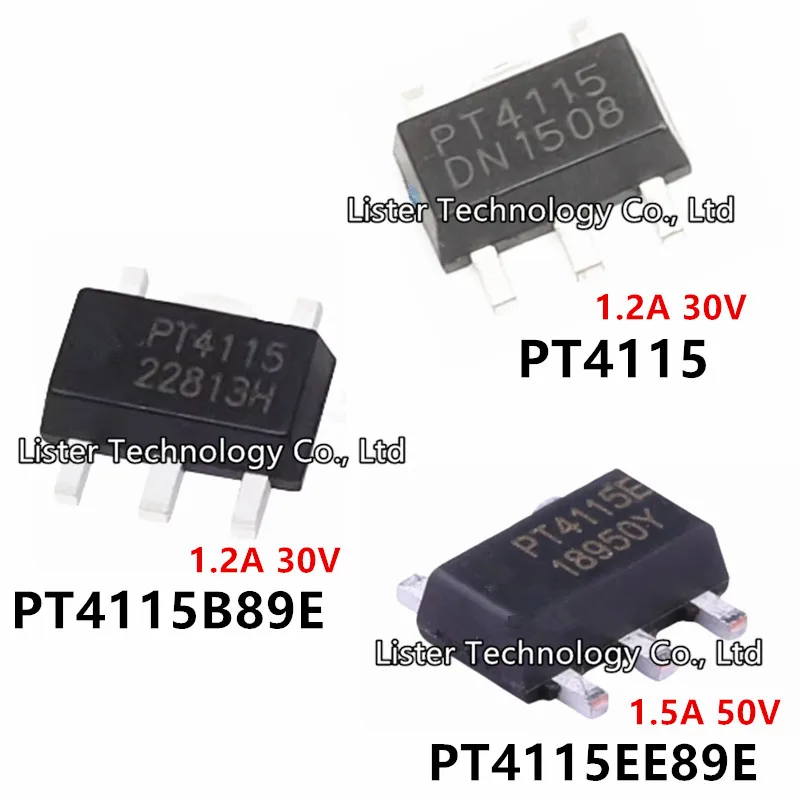 20PCS/lot New PT4115 PT4115B89E PT4115EE89E SOT89-5 1.2A 30V/1.2A 50V SMD LED constant current driver PT4115E