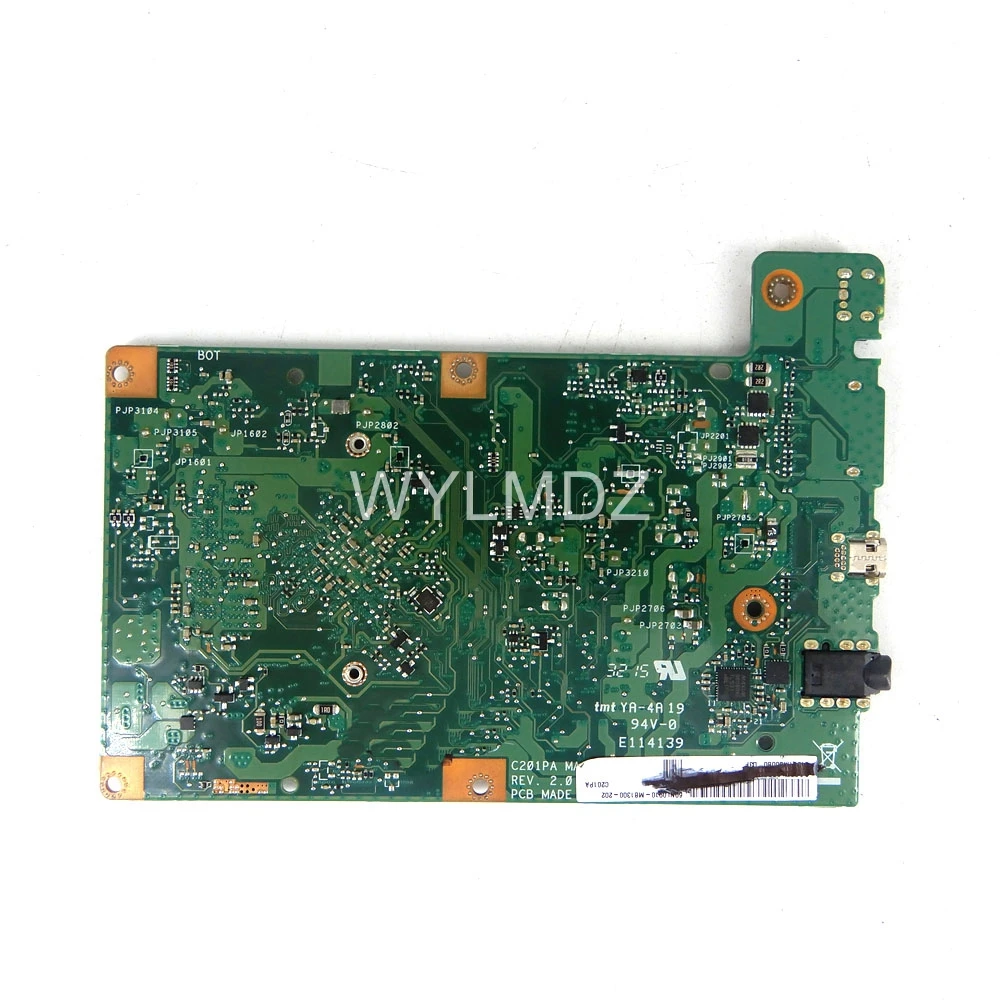 C201PA Mainboard For ASUS Chromebook C201 C201P C201PA RK3288-C CPU RAM-4GB SSD-16GB Laptop Motherboard 100% Tested OK