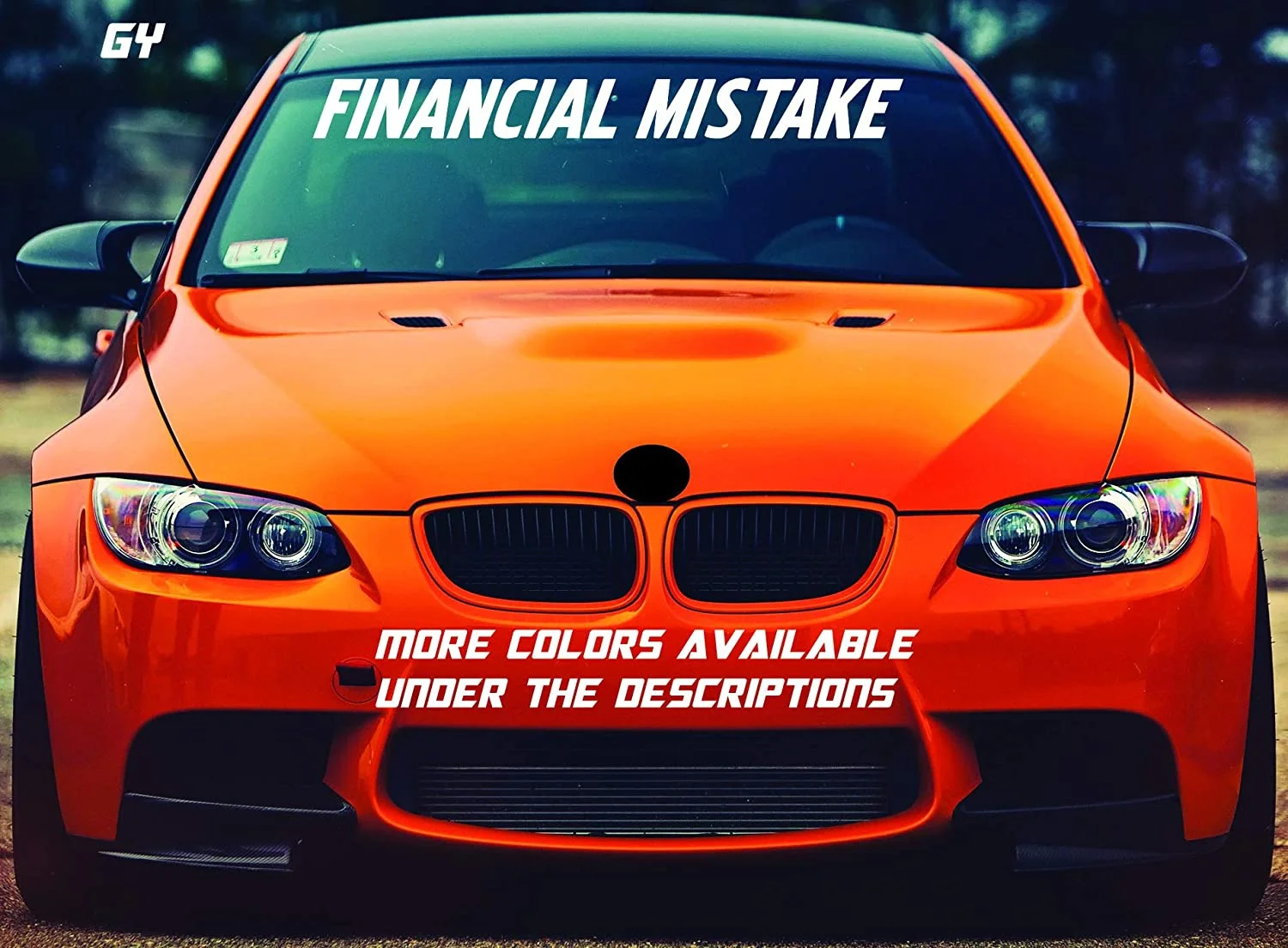 

For Gy Vinyl Arts,Financial Mistake,Low Stance,Windshield,Decal,Window,Car,Sticker,Banner (4"x 38")