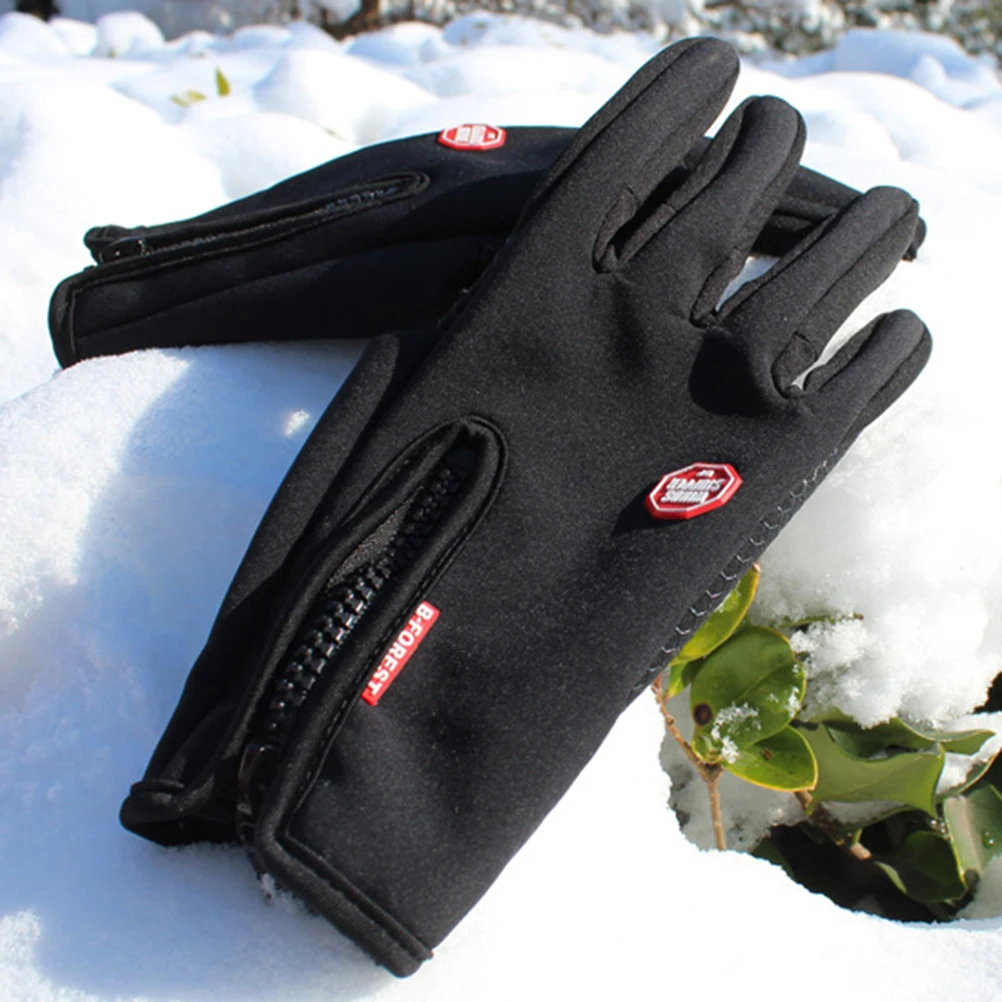 

Warm Touchscreen Gloves Cold Weather Cycling Biking Mountain Bike Black Motorcycle Windproof Anti Slip Sports Gloves