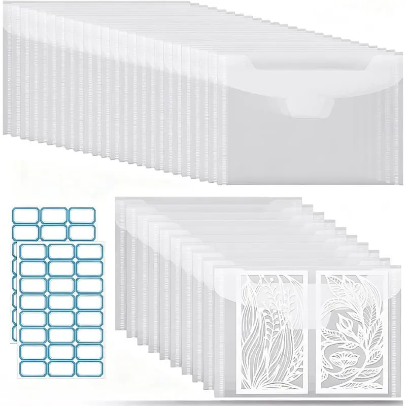 

【ПОСЛЕДНИЙ ШАНС】Набор из 45 пластиковых пакетов для хранения с вырубными отверстиями, 7,5x5,5 дюймов, с наклейками для штампов и скрапбукинга