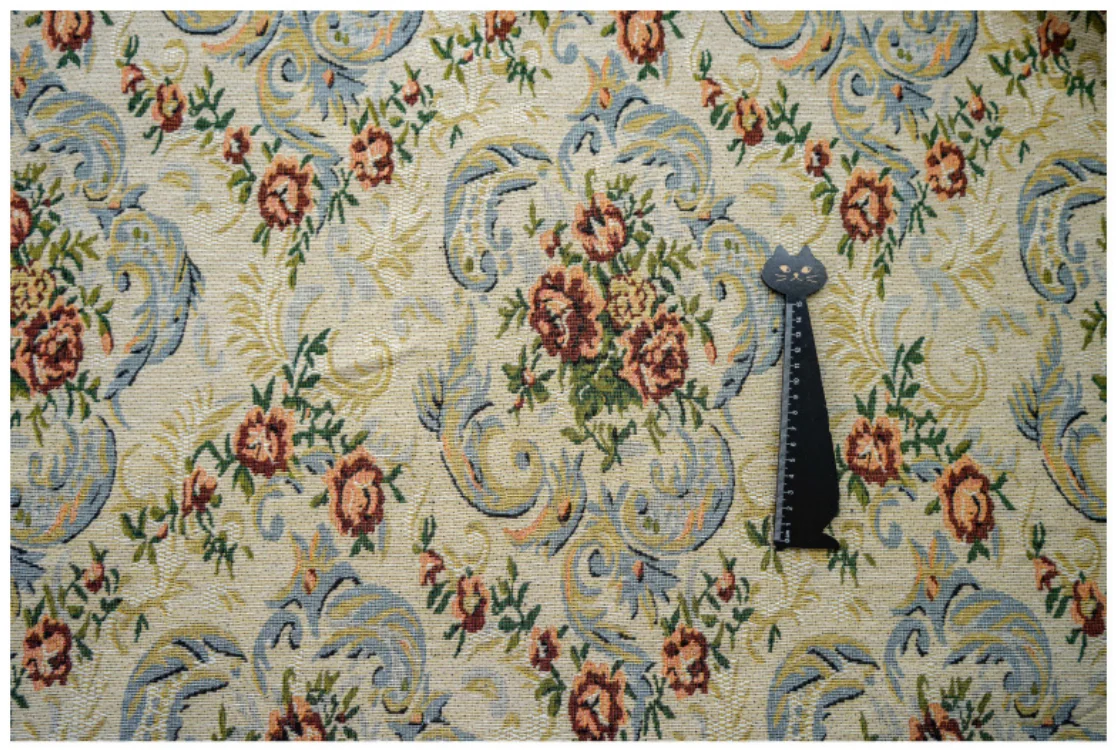 Warm Yellow Large Flower Yarn Dyed Jacquard Fabric Classic Palace Style Women\'s Dress Decorative Sewing Fabric 50cmx150cm