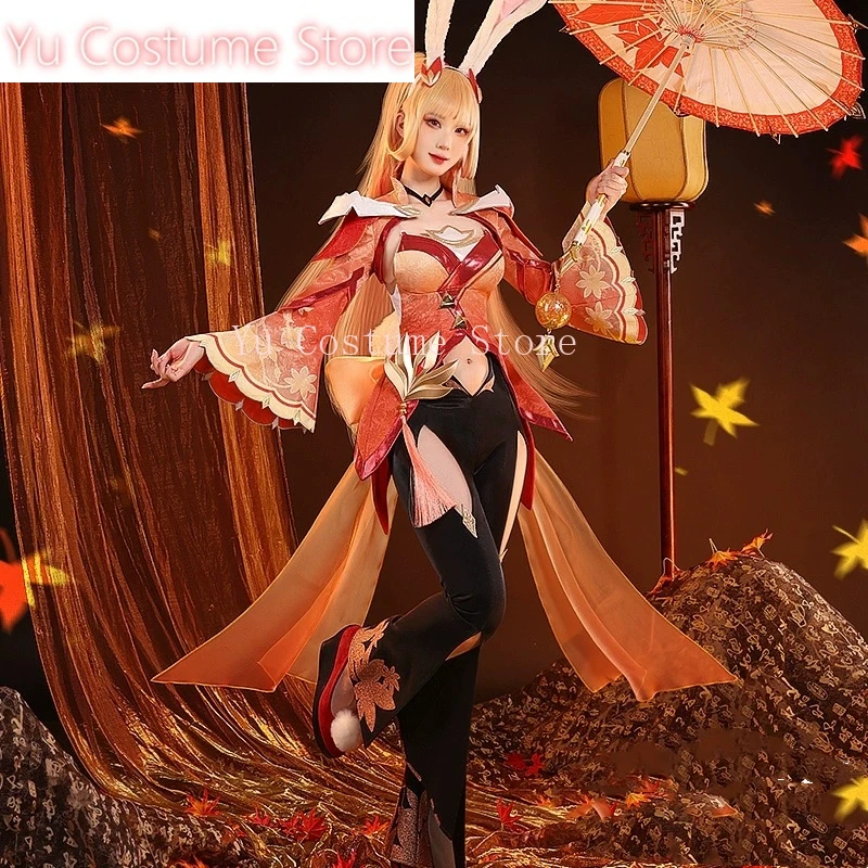 Yu Game Honor of Kings Gongsun Li Cosplay Costume Original Skin Rabbit Ear Gorgeous Kimono Dress Women Battle Suit Halloween