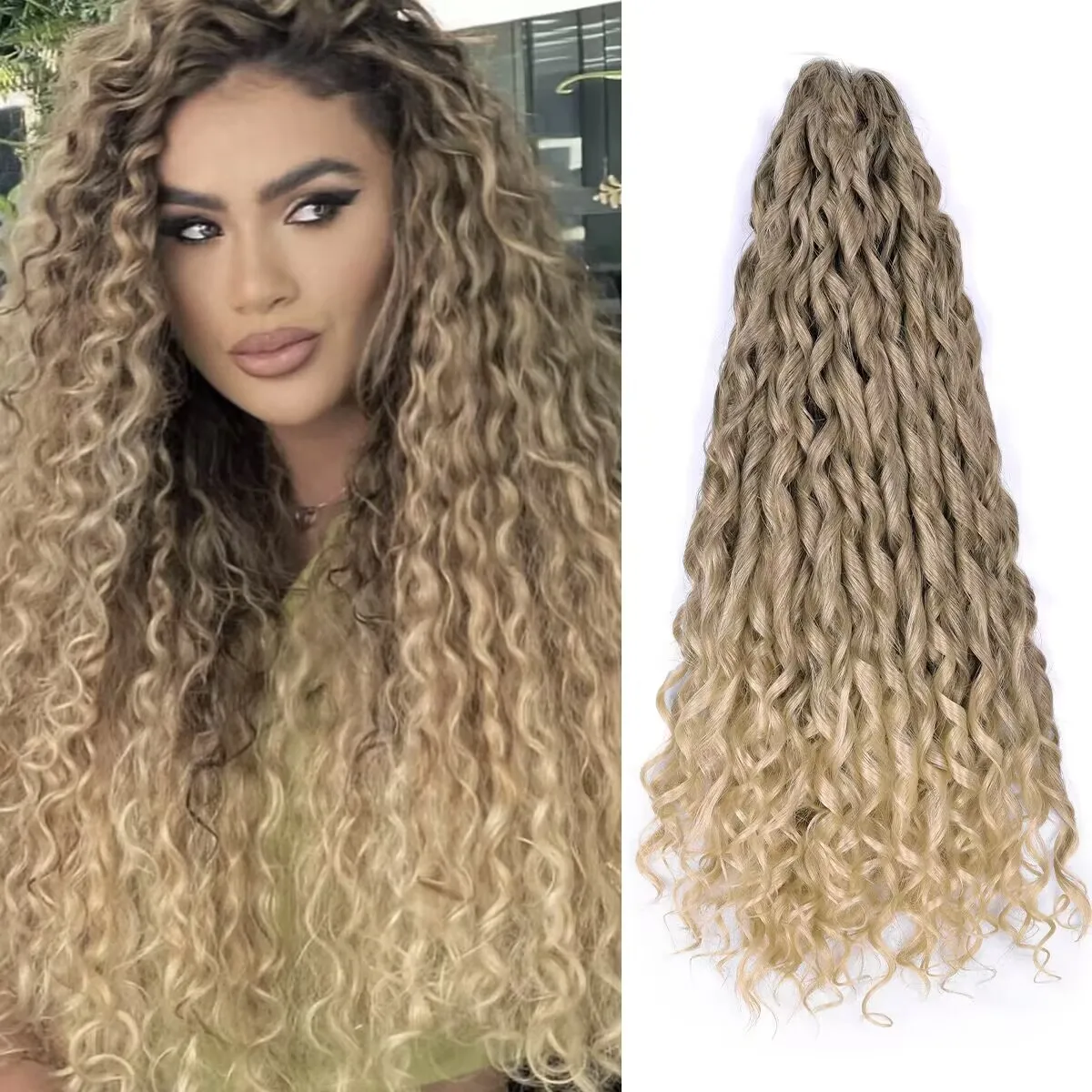 African Curls Synthetic Jessica Deep Wave Twist Crochet Hair Afro Curly Crochet Braids Ombre Braiding Hair Extensions For Women