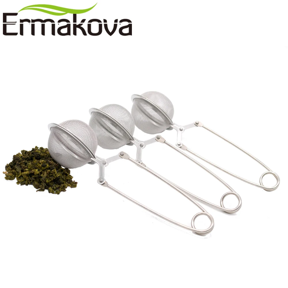 3Pcs Tea Infuser Leak In Mesh Ball Strainer Filter With Handle Portable Stainless Steel Powder Sprinkler Kitche Accessory Tools