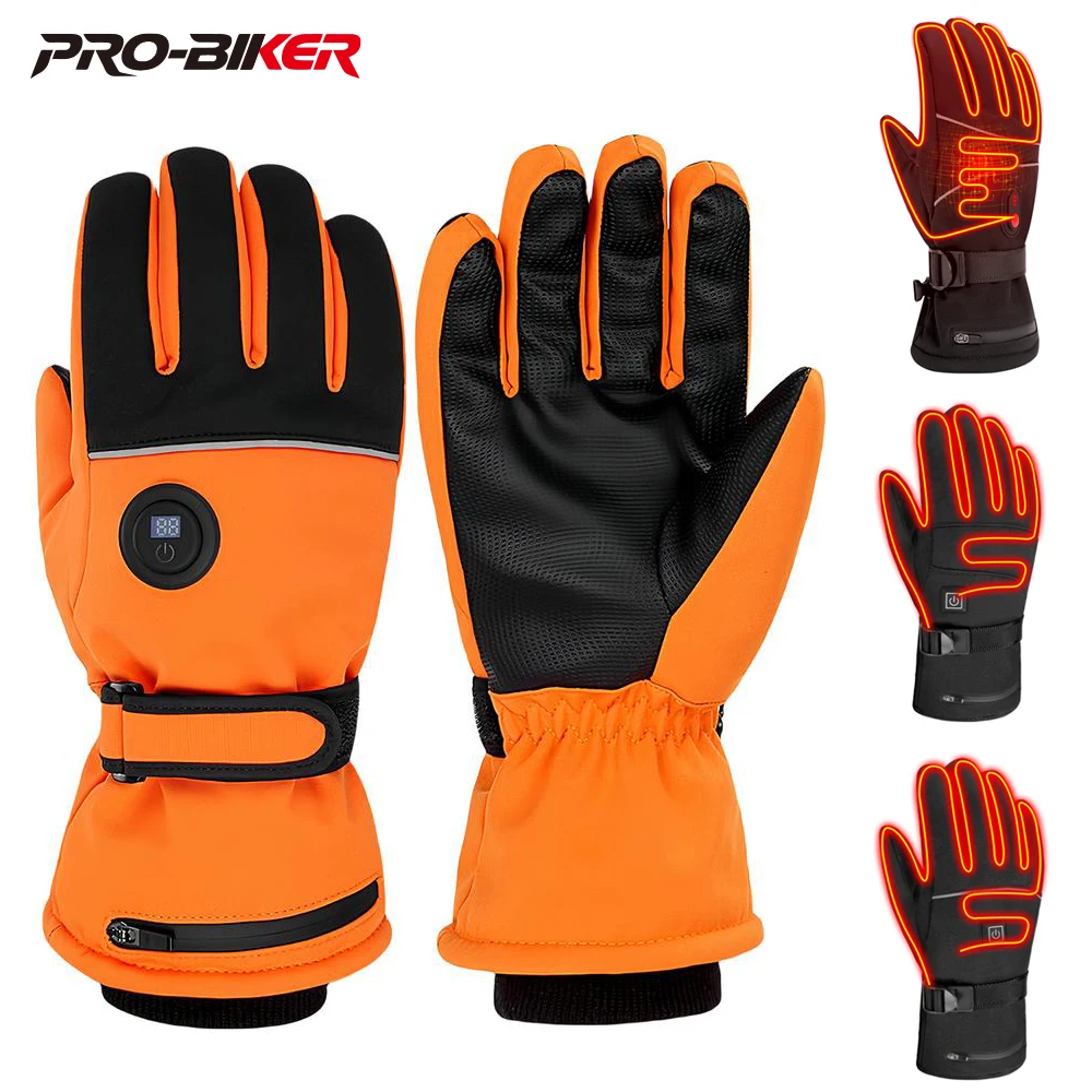 

Мотоциклетные перчатки с электрическим подогревом, зимние теплые водонепроницаемые мотоциклетные перчатки с подогревом, перезаряжаемые термоперчатки с подогревом, снегоход