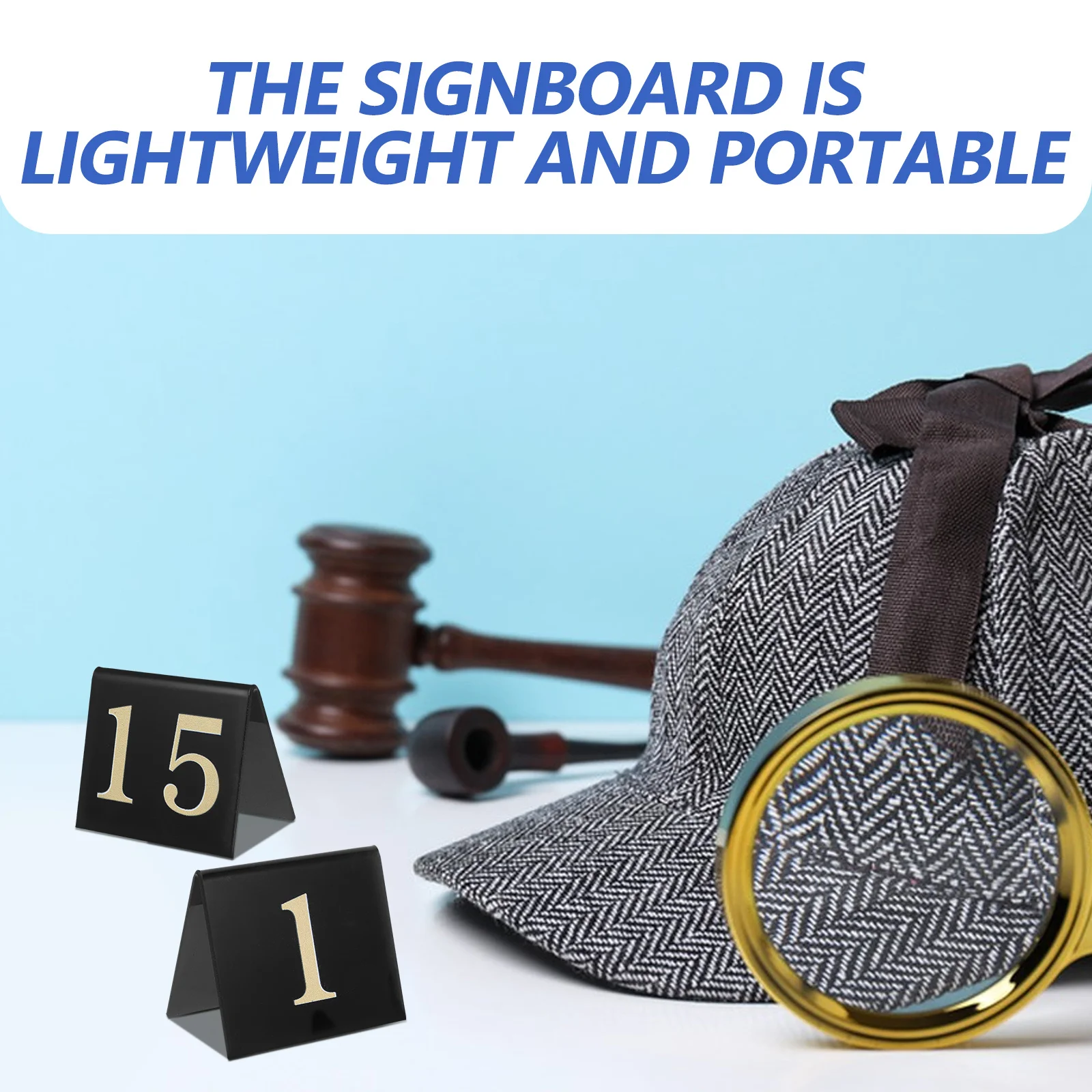 

15pcs Table Number Markers Acrylic Double-Sided Restaurant Party Game Number Set For Crime Scene Props Detective