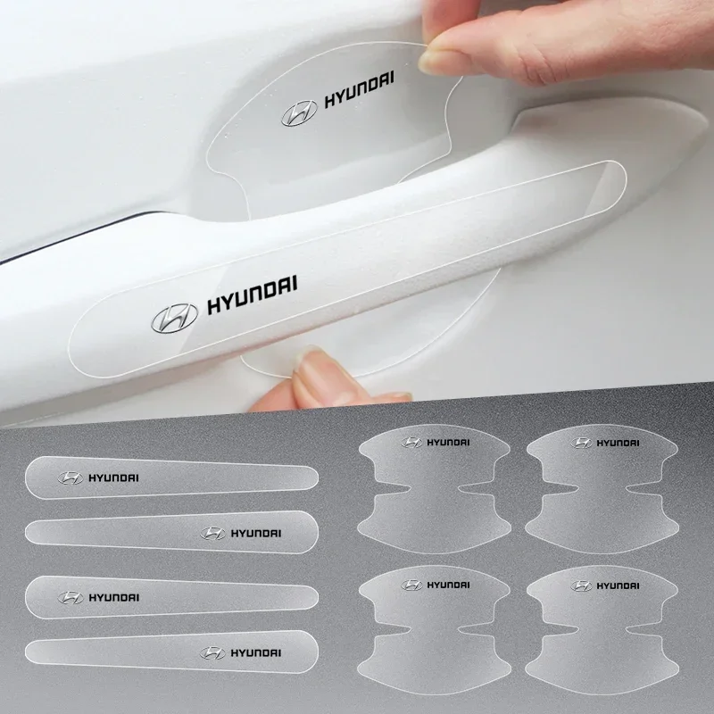 8 قطعة مقبض باب السيارة ملصق طبقة رقيقة واقية شفافة لشركة هيونداي I10 I20 I30 I40 IX20 IX35 توكسون سولاريس أكسنت أزيرا السلع #1