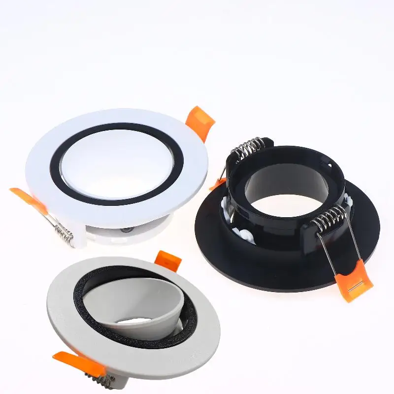 【NEW】1Pcs White Black Round Light Kit Gu10 Base Lamp Holder Adjustable Ceiling Spotlight Shell Accessories
